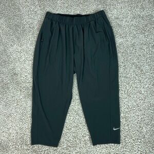 Nike Pants Women 1X Black Dri FIT Cropped Lightweight Athletic Workout Gym Sport